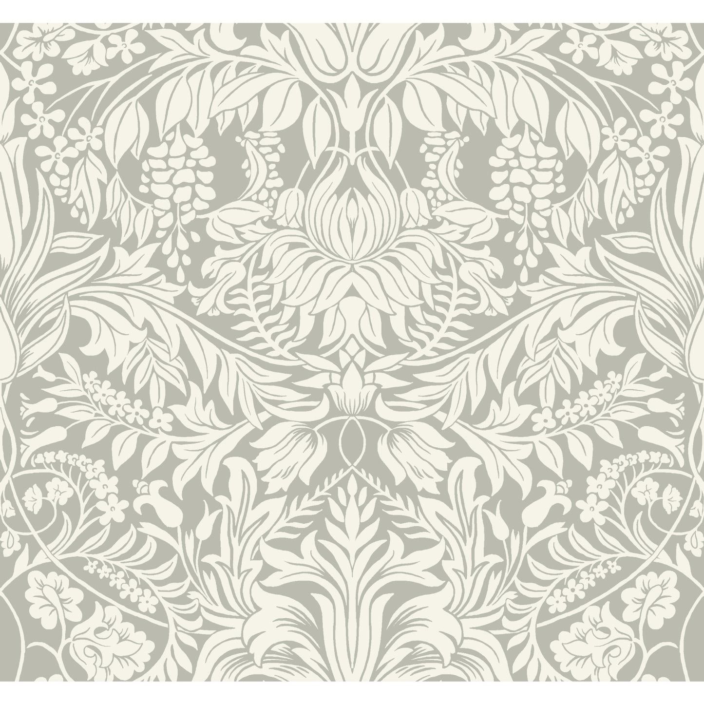 York Wallcoverings Arts and Crafts Lockwood Damask Grey Wallpaper  Damasks Greys  Wallpaper - AC9195