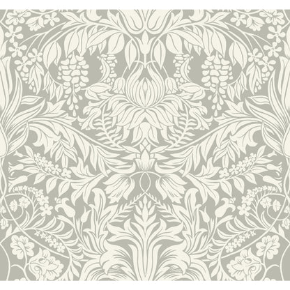 York Wallcoverings Arts and Crafts Lockwood Damask Grey Wallpaper  Damasks Greys  Wallpaper - AC9195