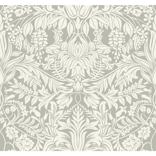 York Wallcoverings Arts and Crafts Lockwood Damask Grey Wallpaper  Damasks Greys  Wallpaper - AC9195