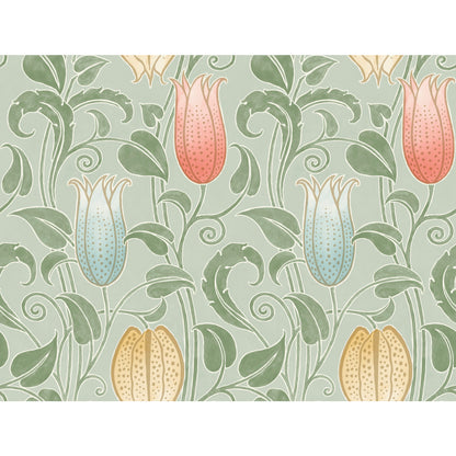 York Wallcoverings Arts and Crafts Canterbury Bells Sage Wallpaper  Florals and Flowers Greens  Wallpaper - AC9202