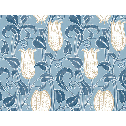 York Wallcoverings Arts and Crafts Canterbury Bells Blue Wallpaper  Florals and Flowers Blues  Wallpaper - AC9205