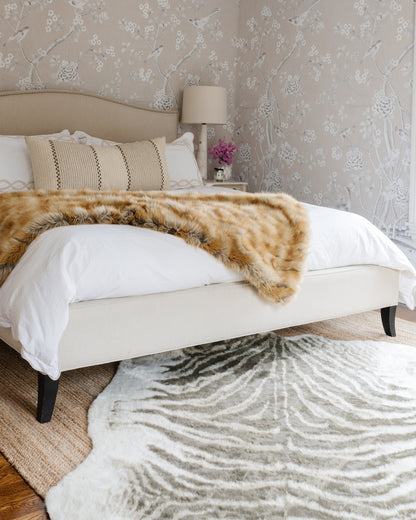 Momeni Acadia grey zebra animal print area rug sold by Primoends, modern machine-made rug with acrylic and polyester fibers, faux suede backing, stylish contemporary rug for living room or bedroom decor