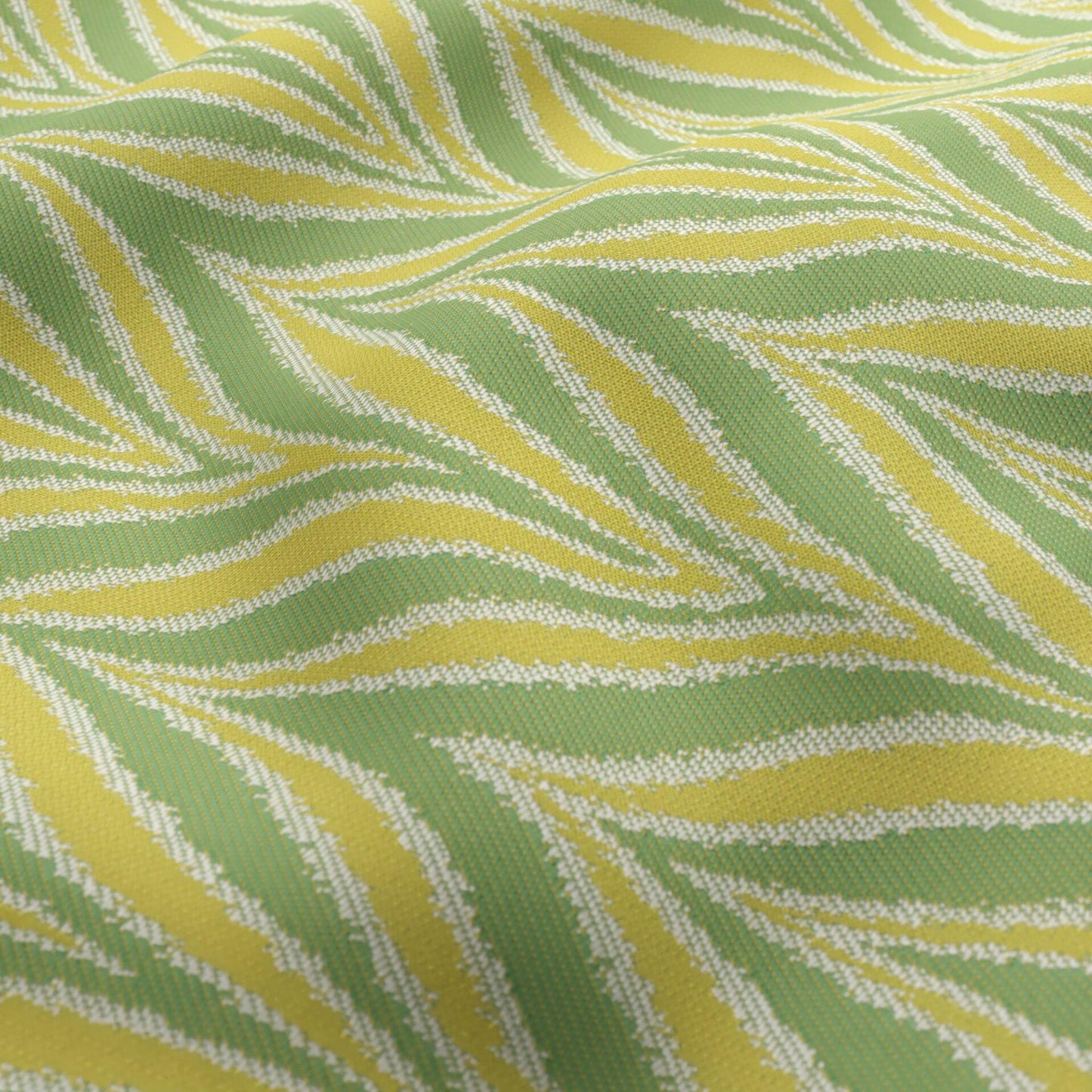 JF Fabrics FibreGuard Outdoor ADRIFT 78 Fabric Contemporary, Geometric White, Yellow, Green  Embroidery, Woven, Outdoor - 9463678 J9301