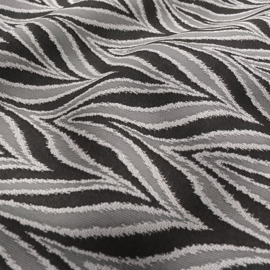 JF Fabrics FibreGuard Outdoor ADRIFT 98 Fabric Contemporary, Geometric Black, Grey, White  Embroidery, Woven, Outdoor - 9463698 J9301