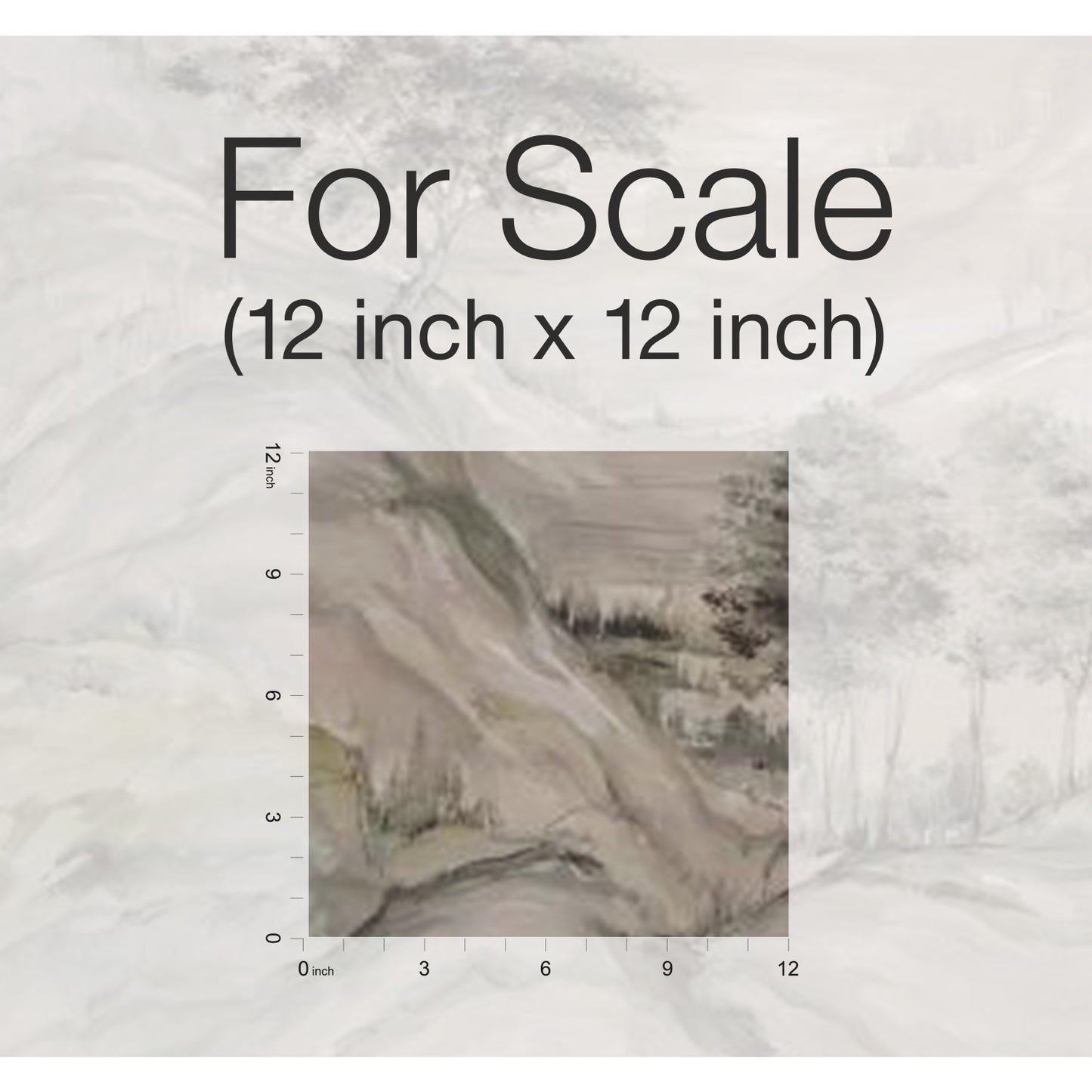 York Wallcoverings Tea Garden Misty Mountain Taupe Wall Mural  Traditional Beiges  Wallpaper - AF6597M