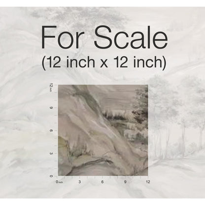 York Wallcoverings Tea Garden Misty Mountain Taupe Wall Mural  Traditional Beiges  Wallpaper - AF6597M