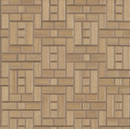 York Wallcoverings Artistic Abstracts Teahouse Panel Brown Wallpaper  Wood Veneer Browns  Wallpaper - AF6603