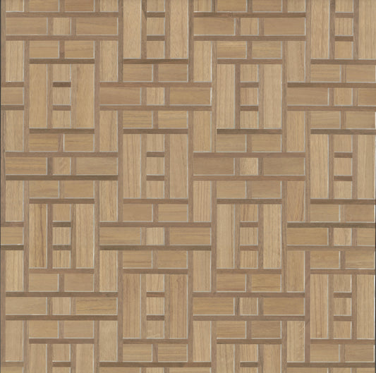 York Wallcoverings Artistic Abstracts Teahouse Panel Brown Wallpaper  Wood Veneer Browns  Wallpaper - AF6603