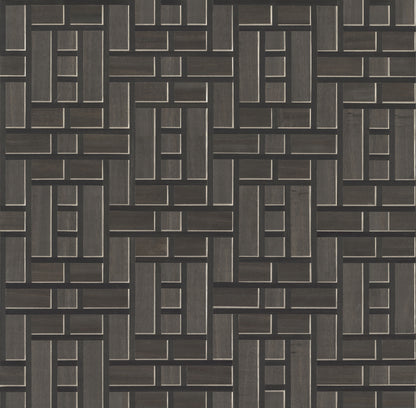 York Wallcoverings Artistic Abstracts Teahouse Panel Black Wallpaper  Geometrics Blacks  Wallpaper - AF6605