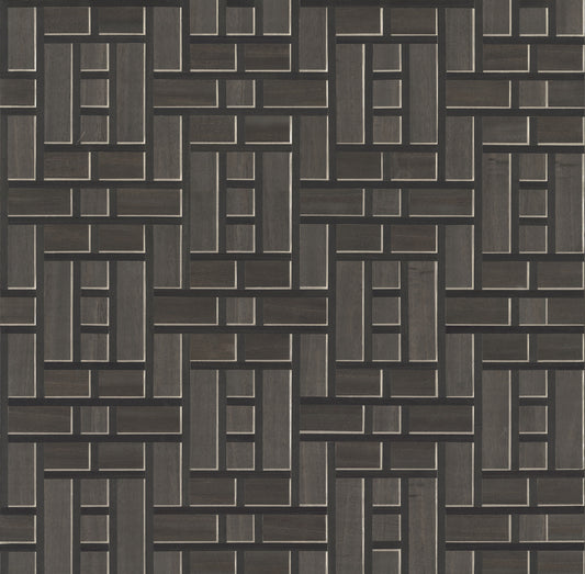 York Wallcoverings Artistic Abstracts Teahouse Panel Black Wallpaper  Geometrics Blacks  Wallpaper - AF6605