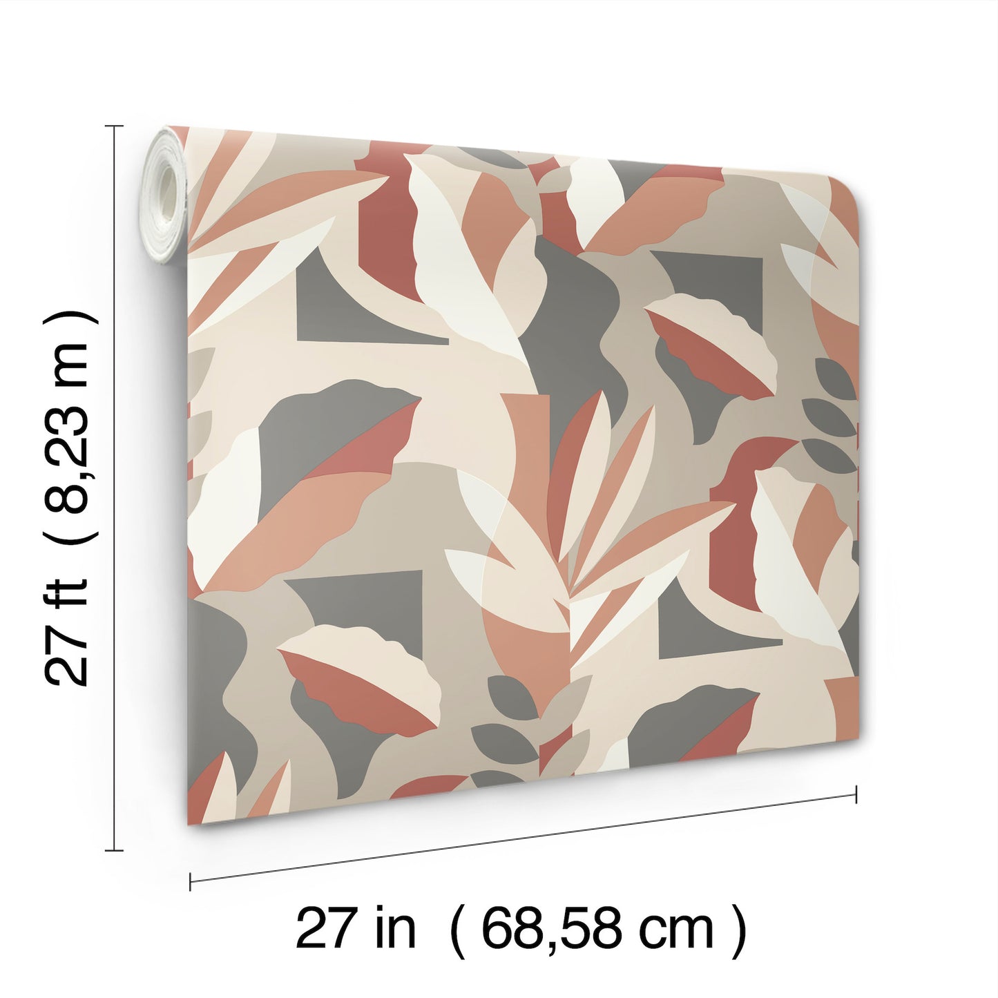 York Wallcoverings Artistic Abstracts Papier Colle Brick Wallpaper Bohemian Botanical Reds  Wallpaper - AG2001