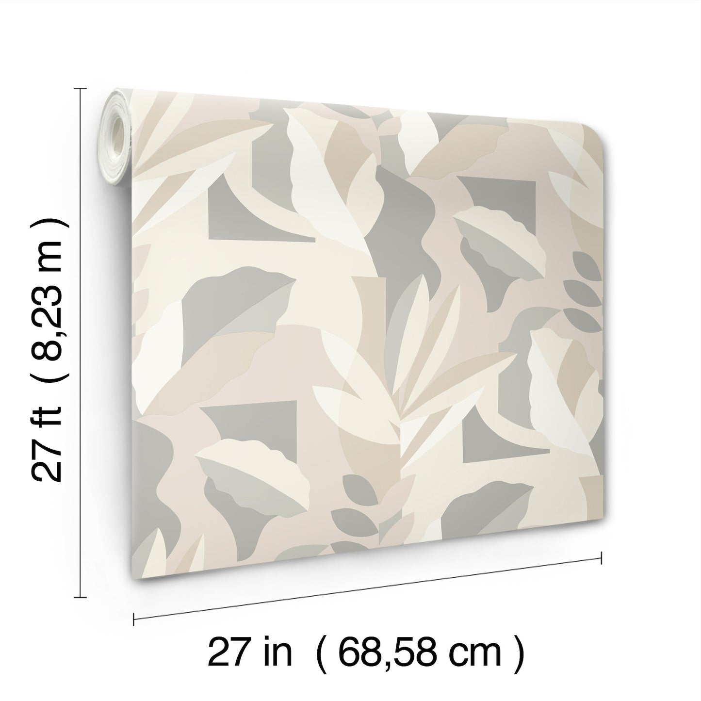 York Wallcoverings Artistic Abstracts Papier Colle Neutral Wallpaper Bohemian Botanical Whites and Off-Whites  Wallpaper - AG2002