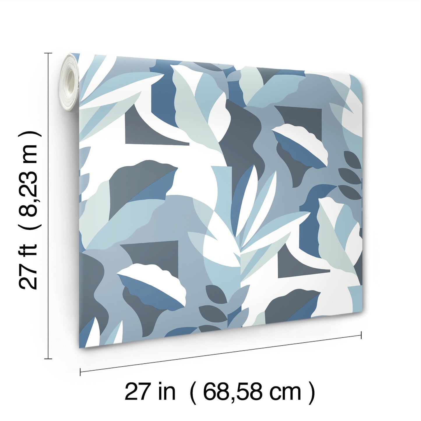 York Wallcoverings Artistic Abstracts Papier Colle Blue Wallpaper Bohemian Botanical Blues  Wallpaper - AG2004