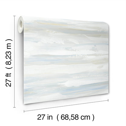 York Wallcoverings Artistic Abstracts On The Horizon Blue and Yellow Wallpaper Modern Stripes Blues  Wallpaper - AG2010