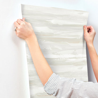 York Wallcoverings Artistic Abstracts On The Horizon Neutral Wallpaper Modern Stripes Beiges  Wallpaper - AG2012