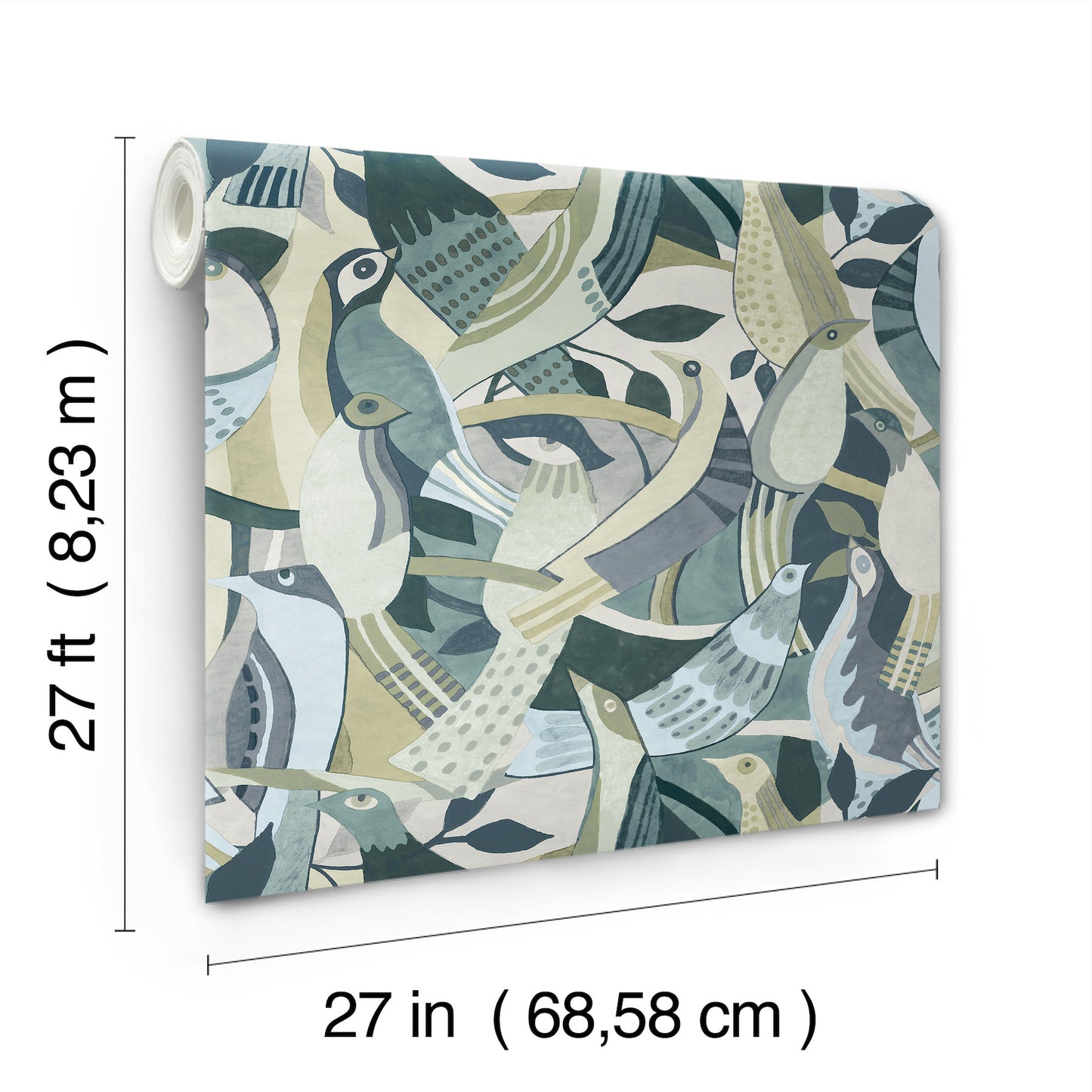 York Wallcoverings Artistic Abstracts Fauvist Flock Green Wallpaper Eclectic Animals Greens  Wallpaper - AG2017