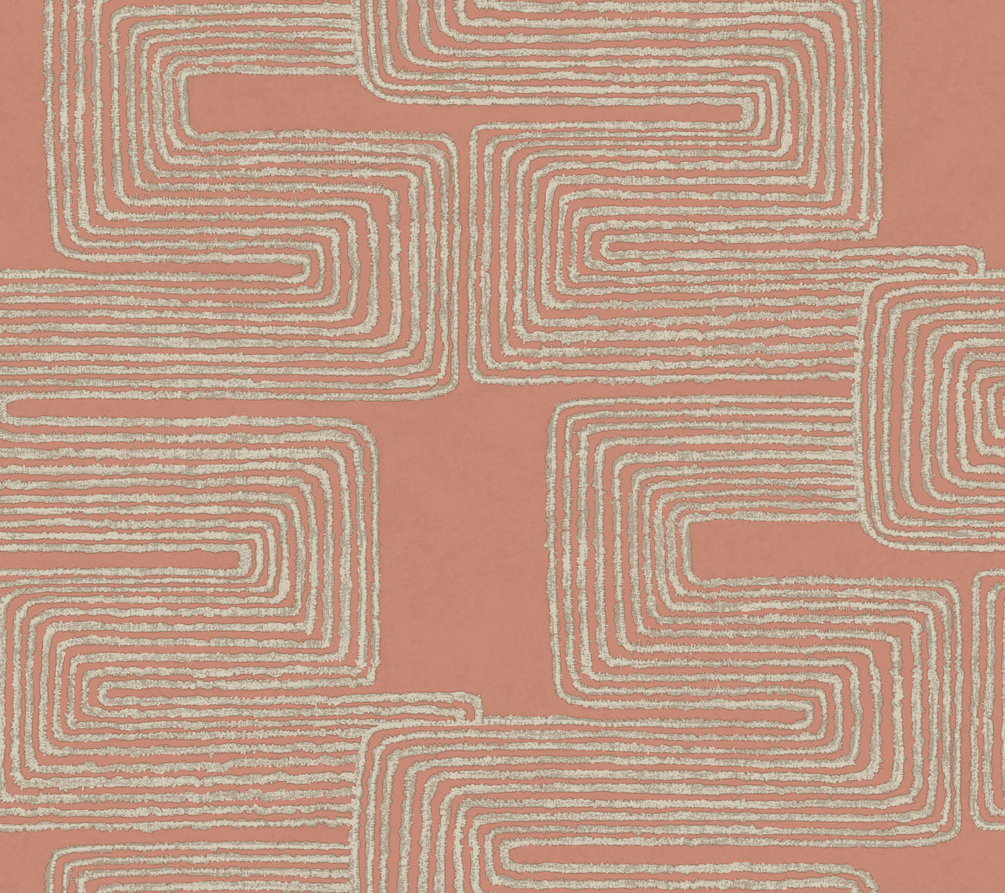 York Wallcoverings Artistic Abstracts Zulu Thread Coral and Glint Wallpaper Bohemian Bohemian Pinks  Wallpaper - AG2031
