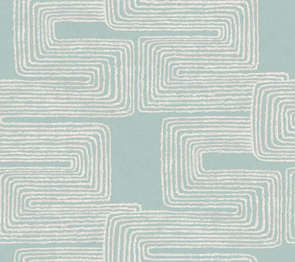 York Wallcoverings Artistic Abstracts Zulu Thread Azure & Gold Wallpaper Bohemian Bohemian Azure & Gold   - AG2034