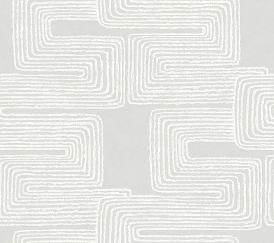 York Wallcoverings Artistic Abstracts Zulu Thread Dove and Pearl Wallpaper Bohemian Bohemian Greys  Wallpaper - AG2035