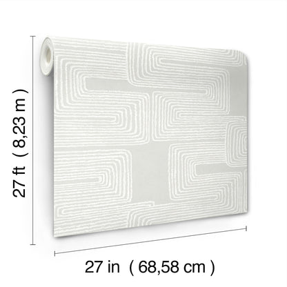 York Wallcoverings Artistic Abstracts Zulu Thread Dove & Pearl Wallpaper Bohemian Bohemian Dove & Pearl   - AG2035