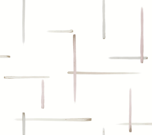 York Wallcoverings Artistic Abstracts Gilded Sumi-E Orchid and Glint Wallpaper Modern Modern and Transitional Whites and Off-Whites  Wallpaper - AG2040