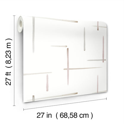 York Wallcoverings Artistic Abstracts Gilded Sumi-E Orchid and Glint Wallpaper Modern Modern and Transitional Whites and Off-Whites  Wallpaper - AG2040