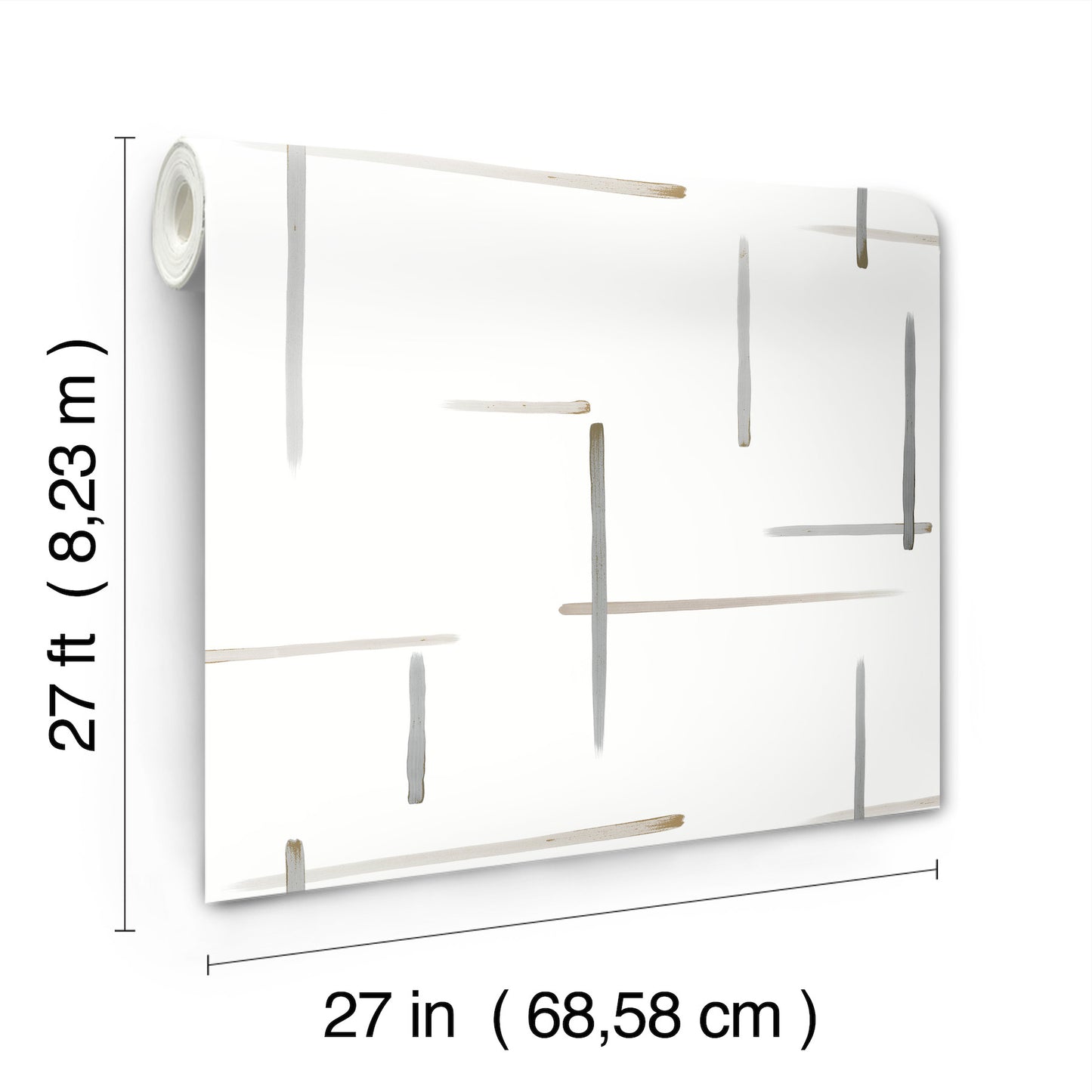 York Wallcoverings Artistic Abstracts Gilded Sumi-E Black and Gold Wallpaper Modern Modern and Transitional Whites and Off-Whites  Wallpaper - AG2041