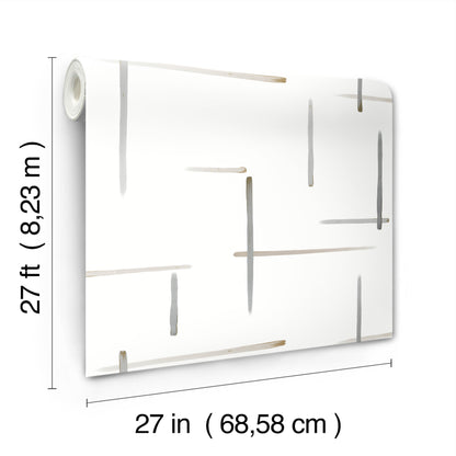 York Wallcoverings Artistic Abstracts Gilded Sumi-E Black & Gold Wallpaper Modern & Transitional Modern & Transitional Black & Gold   - AG2041