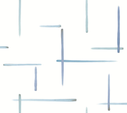 York Wallcoverings Artistic Abstracts Gilded Sumi-E Blue & Glint Wallpaper Modern & Transitional Modern & Transitional Blue & Glint   - AG2042