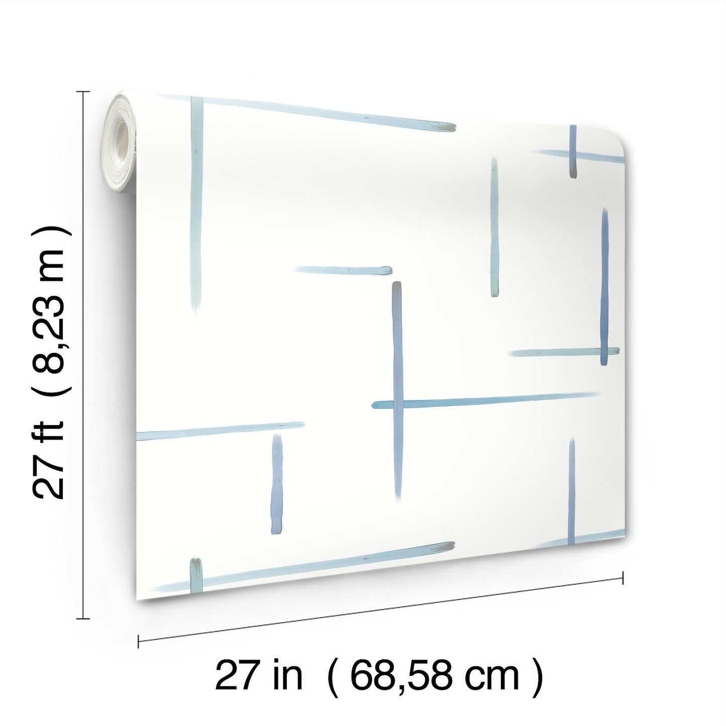 York Wallcoverings Artistic Abstracts Gilded Sumi-E Blue and Glint Wallpaper Modern Modern and Transitional Whites and Off-Whites  Wallpaper - AG2042