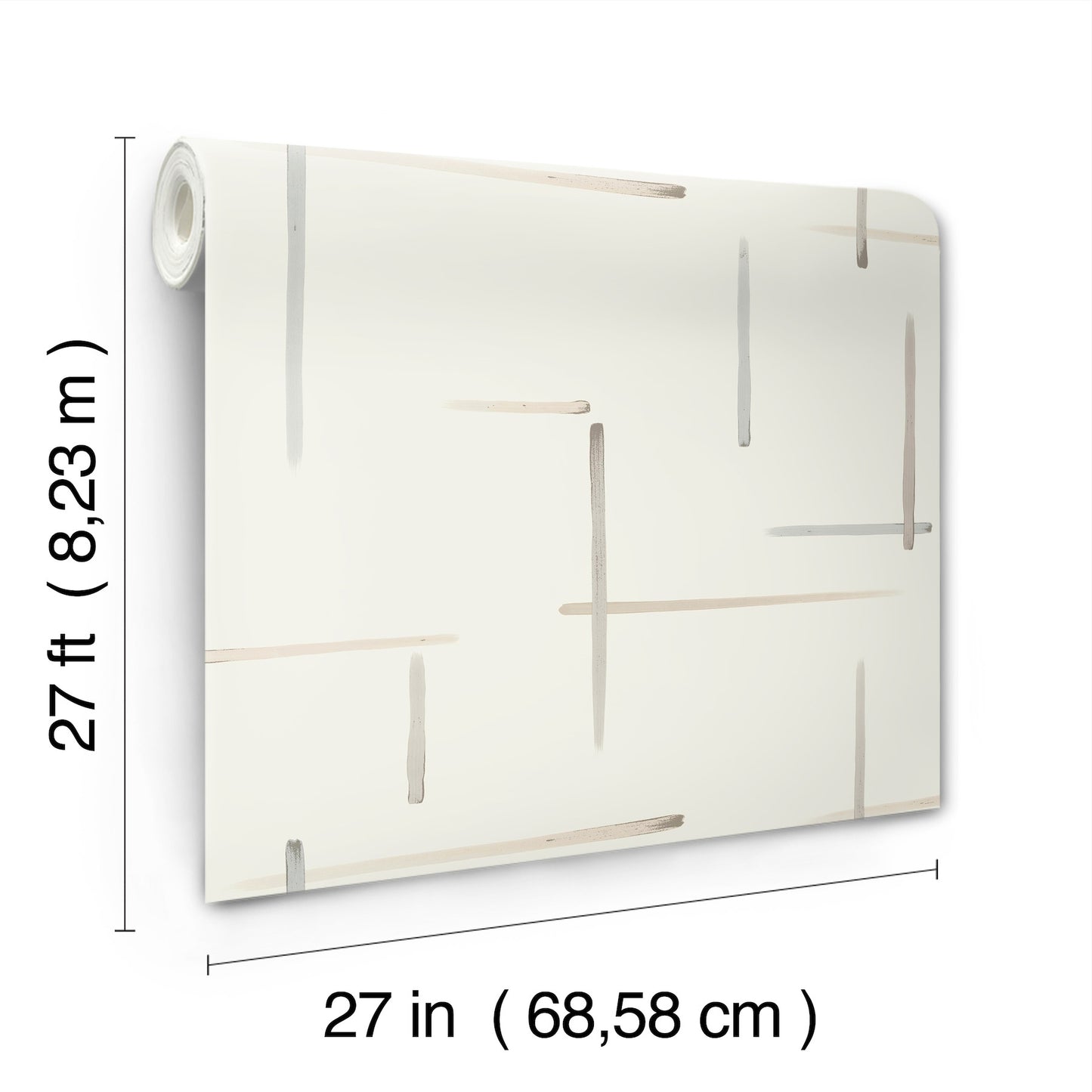 York Wallcoverings Artistic Abstracts Gilded Sumi-E Neutral and Glint Wallpaper Modern Modern and Transitional Whites and Off-Whites  Wallpaper - AG2043