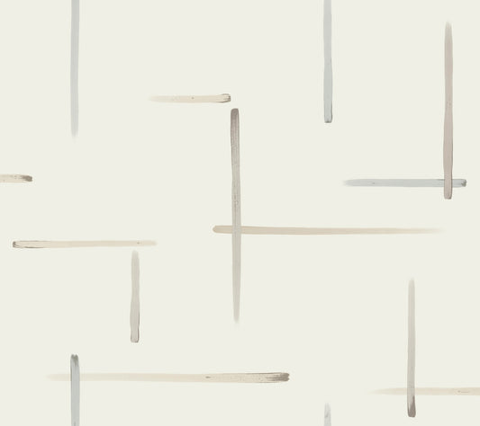 York Wallcoverings Artistic Abstracts Gilded Sumi-E Neutral and Glint Wallpaper Modern Modern and Transitional Whites and Off-Whites  Wallpaper - AG2043