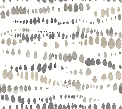 York Wallcoverings Artistic Abstracts Dewdrops Black & Taupe Wallpaper Bohemian Bohemian Black & Taupe   - AG2046