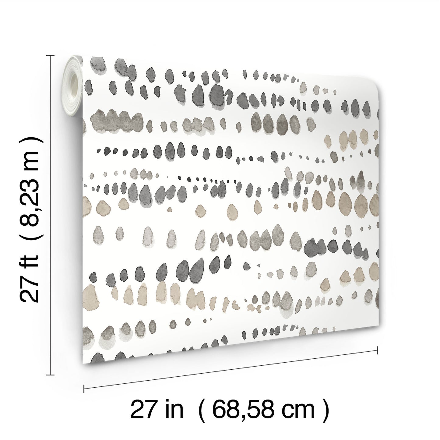 York Wallcoverings Artistic Abstracts Dewdrops Black & Taupe Wallpaper Bohemian Bohemian Black & Taupe   - AG2046