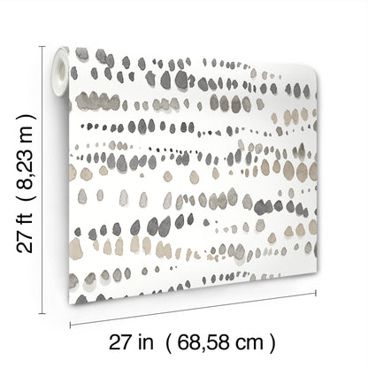 York Wallcoverings Artistic Abstracts Dewdrops Black & Taupe Wallpaper Bohemian Bohemian Black & Taupe   - AG2046