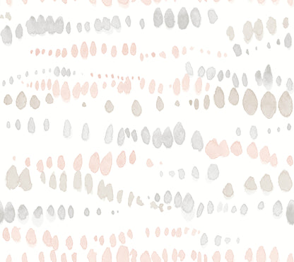 York Wallcoverings Artistic Abstracts Dewdrops Pink and Grey Wallpaper Modern Bohemian Pinks  Wallpaper - AG2047