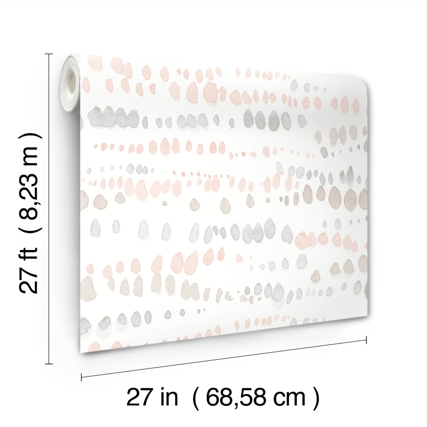 York Wallcoverings Artistic Abstracts Dewdrops Pink and Grey Wallpaper Modern Bohemian Pinks  Wallpaper - AG2047