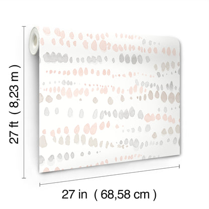 York Wallcoverings Artistic Abstracts Dewdrops Pink & Grey Wallpaper Bohemian Bohemian Pink & Grey   - AG2047