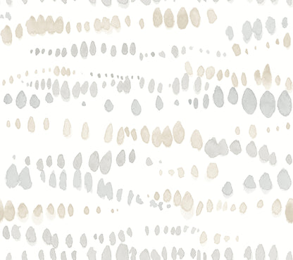 York Wallcoverings Artistic Abstracts Dewdrops Neutral Wallpaper Modern Bohemian Beiges  Wallpaper - AG2048