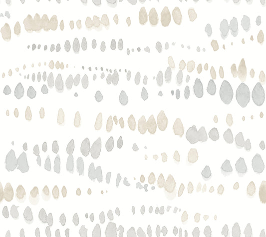 York Wallcoverings Artistic Abstracts Dewdrops Neutral Wallpaper Modern Bohemian Beiges  Wallpaper - AG2048