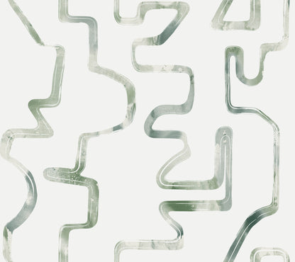 York Wallcoverings Artistic Abstracts Abstract Aura Green and Grey Wallpaper Modern Geometrics Whites and Off-Whites  Wallpaper - AG2051