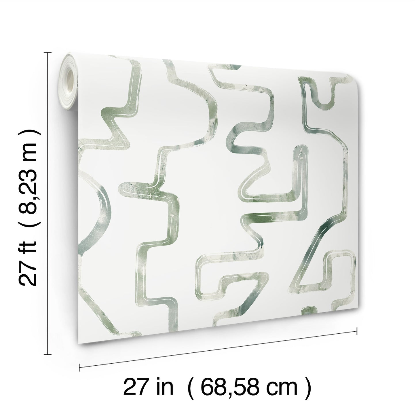 York Wallcoverings Artistic Abstracts Abstract Aura Green and Grey Wallpaper Modern Geometrics Whites and Off-Whites  Wallpaper - AG2051