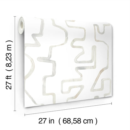 York Wallcoverings Artistic Abstracts Abstract Aura Neutral Wallpaper Modern Geometrics Whites and Off-Whites  Wallpaper - AG2053