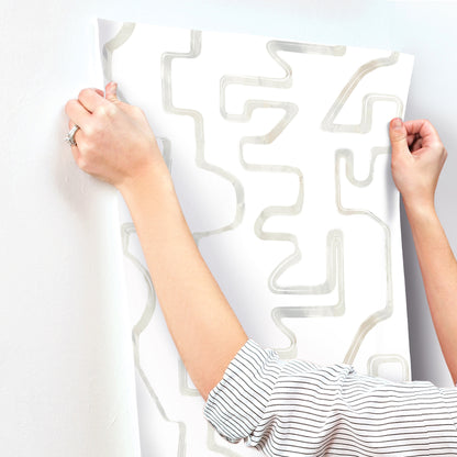 York Wallcoverings Artistic Abstracts Abstract Aura Neutral Wallpaper Modern Geometrics Whites and Off-Whites  Wallpaper - AG2053