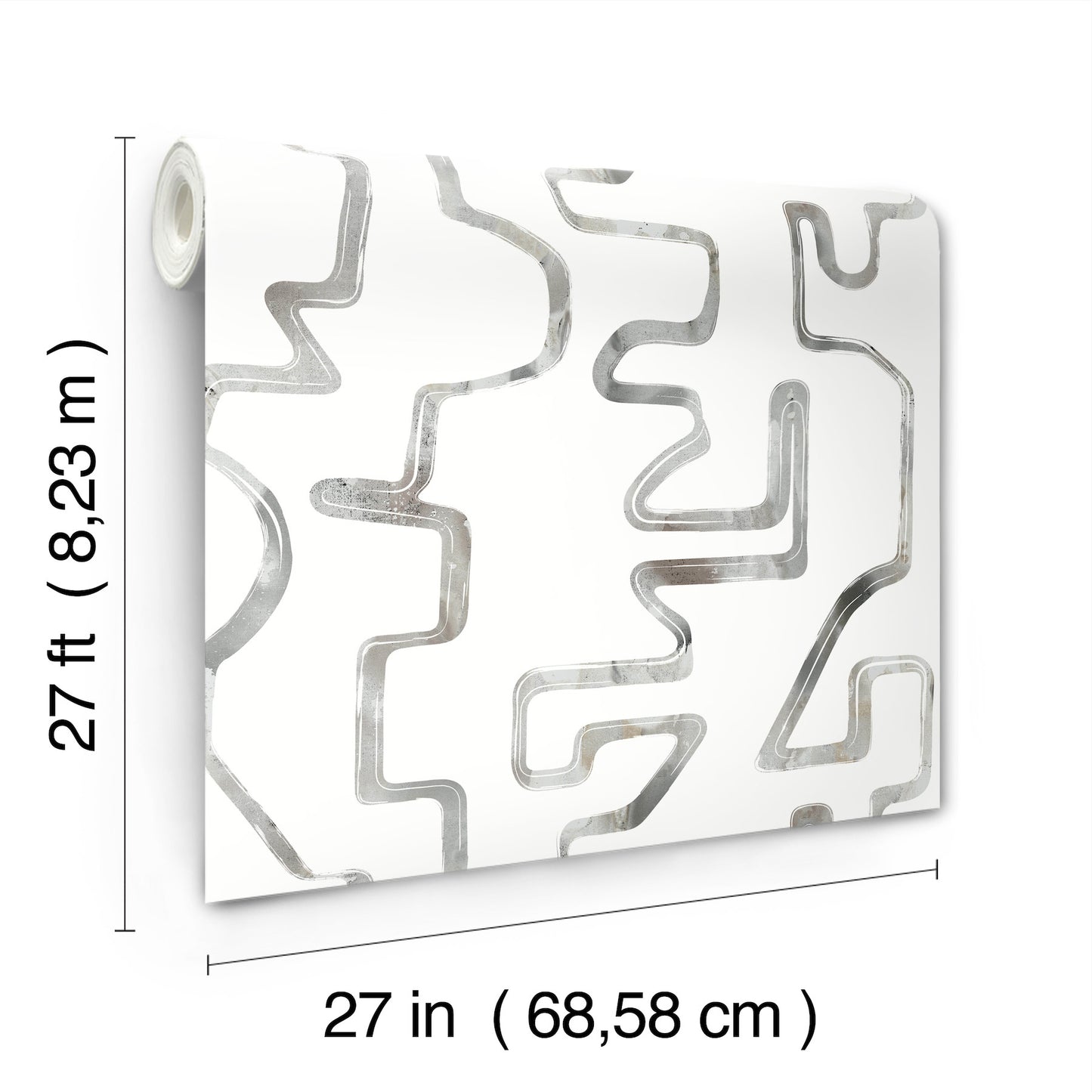 York Wallcoverings Artistic Abstracts Abstract Aura Black Wallpaper Modern Geometrics Whites and Off-Whites  Wallpaper - AG2054