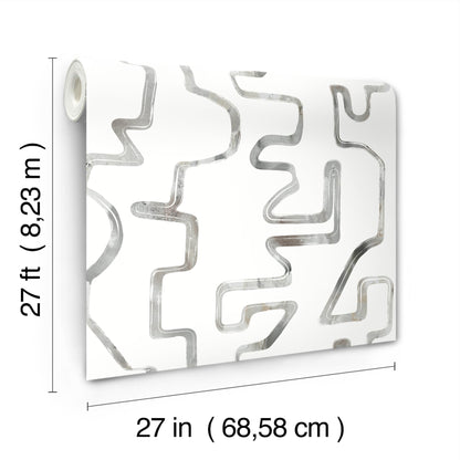 York Wallcoverings Artistic Abstracts Abstract Aura Black Wallpaper Modern Geometrics Whites and Off-Whites  Wallpaper - AG2054