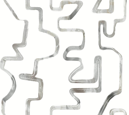 York Wallcoverings Artistic Abstracts Abstract Aura Black Wallpaper Modern Geometrics Whites and Off-Whites  Wallpaper - AG2054