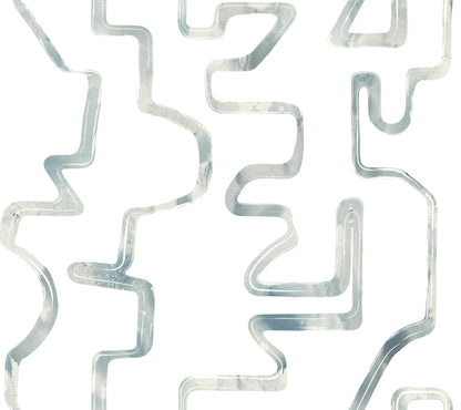 York Wallcoverings Artistic Abstracts Abstract Aura Blue Smoke Wallpaper Modern Geometrics Whites and Off-Whites  Wallpaper - AG2055