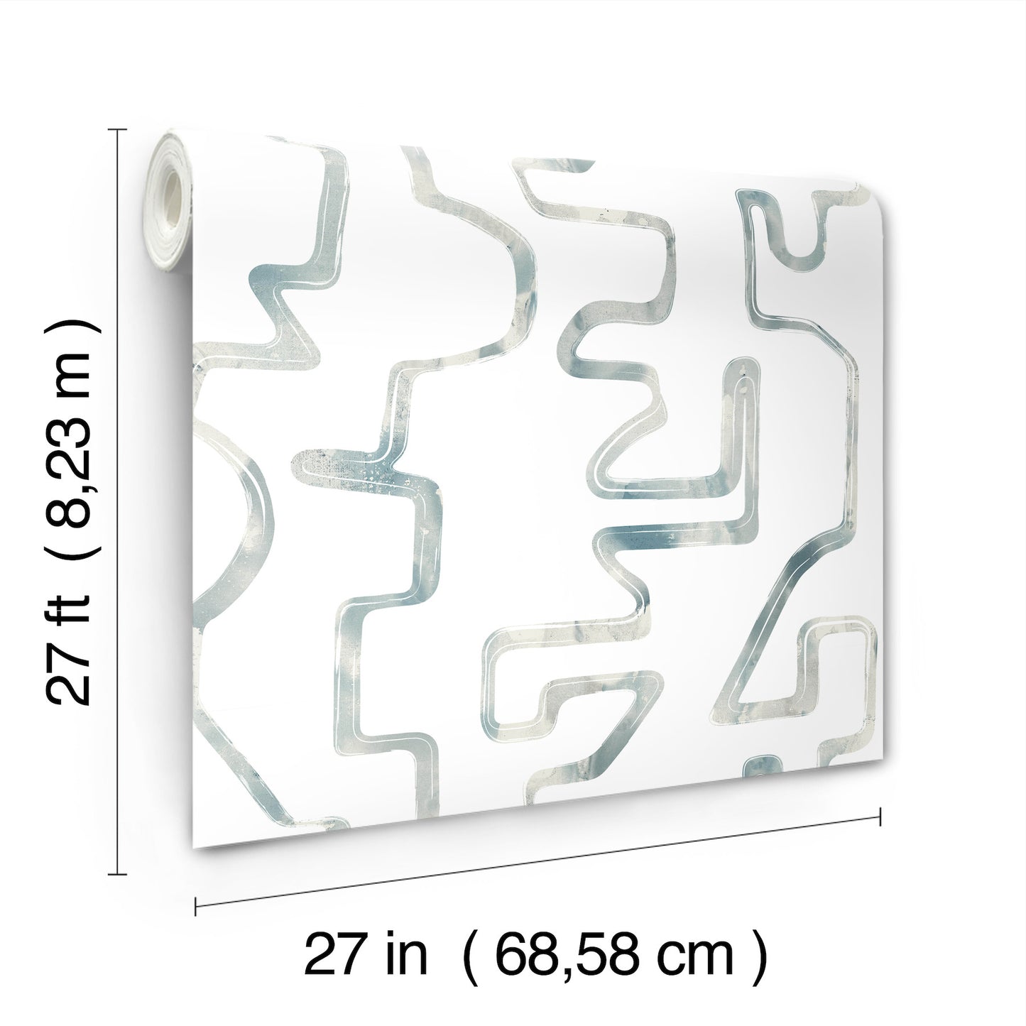 York Wallcoverings Artistic Abstracts Abstract Aura Blue Smoke Wallpaper Modern Geometrics Whites and Off-Whites  Wallpaper - AG2055