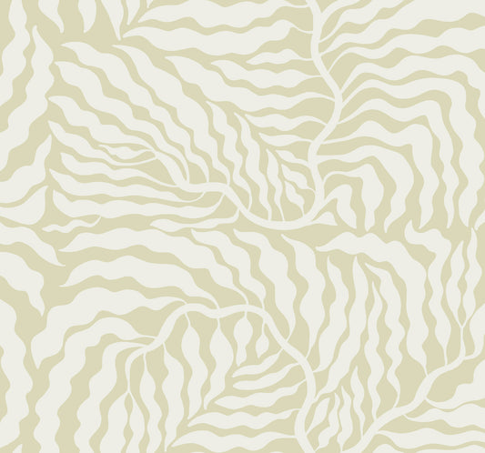 York Wallcoverings Artistic Abstracts Fern Fronds Light Green and White Wallpaper Modern Botanical Greens  Wallpaper - AG2065